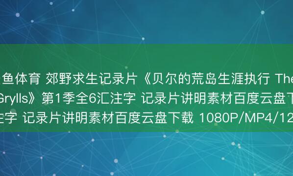 乐鱼体育 郊野求生记录片《贝尔的荒岛生涯执行 The Island with Bear Grylls》第1季全6汇注字 记录片讲明素材百度云盘下载 1080P/MP4/12.6G